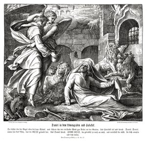 Daniel og løvens hule av Julius Schnorr von Carolsfeld