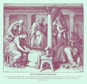 David og Batsebas barn dør, 2. Samuel av Julius Schnorr von Carolsfeld