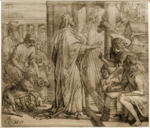 Salmisten David - Tilbedelse av Julius Schnorr von Carolsfeld
