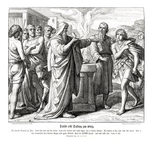 David er salvet til Israels konge av Julius Schnorr von Carolsfeld
