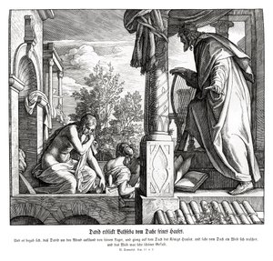 David ser Batseba på taket, 2. Samuel av Julius Schnorr von Carolsfeld