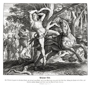 Absaloms død, 2. Samuel av Julius Schnorr von Carolsfeld