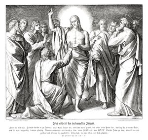 Tviler på Thomas, Johannesevangeliet av Julius Schnorr von Carolsfeld