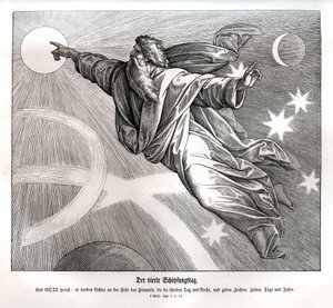 Fourth day of creation, Genesis av Julius Schnorr von Carolsfeld