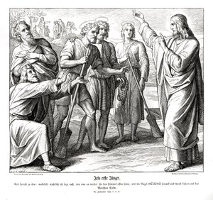 Jesus og Nathaniel, Johannesevangeliet av Julius Schnorr von Carolsfeld