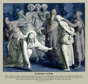 Jesus og den utro kvinnen, Johannesevangeliet av Julius Schnorr von Carolsfeld