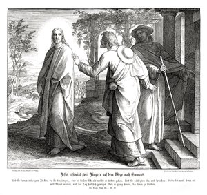Jesus appears to two disciples, Gospel of Luke av Julius Schnorr von Carolsfeld