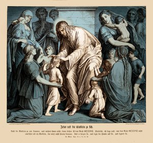 Jesus calls the children to him, Gospel of Mark av Julius Schnorr von Carolsfeld