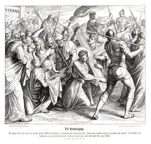 Jesus bærer korset, Lukasevangeliet av Julius Schnorr von Carolsfeld