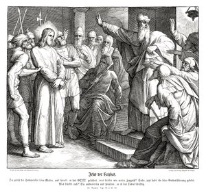 Jesu rettssak foran Kaifas, Matteusevangeliet av Julius Schnorr von Carolsfeld