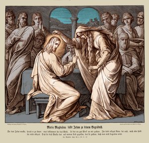 Maria Magdalena salver Jesus, Matteusevangeliet av Julius Schnorr von Carolsfeld