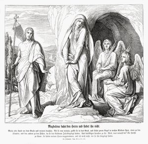 Maria Magdalena ved Jesu grav, Johannesevangeliet av Julius Schnorr von Carolsfeld