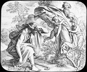 Moses og den brennende busken, 1800-tallet av Julius Schnorr von Carolsfeld