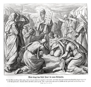 Moses leverer budene, Exodus av Julius Schnorr von Carolsfeld