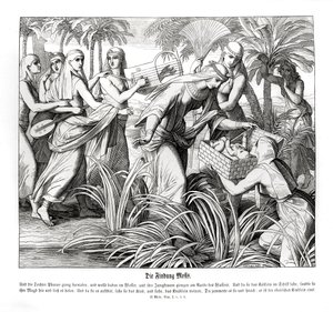 Moses blir oppdaget i sivet, Exodus av Julius Schnorr von Carolsfeld