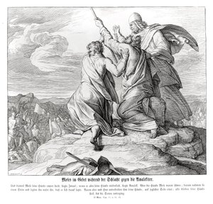 Moses ber under kampen med Amalek, Exodus av Julius Schnorr von Carolsfeld