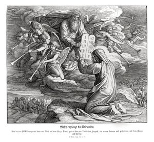 Moses mottar budene, Exodus av Julius Schnorr von Carolsfeld