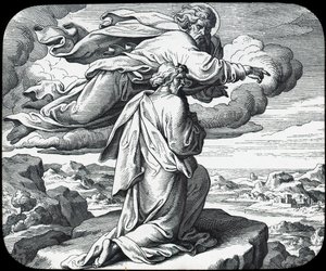 Moses ser på Israels land, 1800-tallet av Julius Schnorr von Carolsfeld