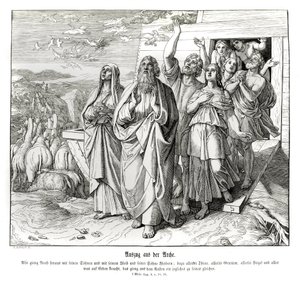 Noah og familien hans etter flommen, 1. Mosebok av Julius Schnorr von Carolsfeld