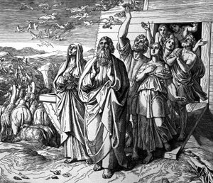 Noah forlater arken etter syndfloden av Julius Schnorr von Carolsfeld
