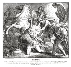 Saulus på veien til Damaskus, Apostlenes gjerninger av Julius Schnorr von Carolsfeld