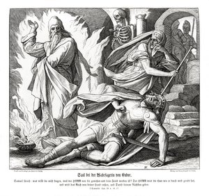 Saul with the witch of Endor av Julius Schnorr von Carolsfeld