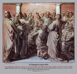 The apostles are filled with the holy ghost, Acts av Julius Schnorr von Carolsfeld