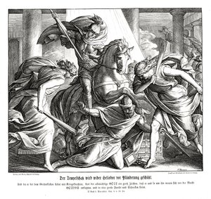 Tempelskattkammeret er beskyttet, 2 makkabeere av Julius Schnorr von Carolsfeld