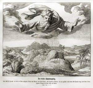 Skapelsens tredje dag, 1. Mosebok av Julius Schnorr von Carolsfeld