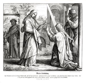 Besøk av Maria, Lukasevangeliet av Julius Schnorr von Carolsfeld