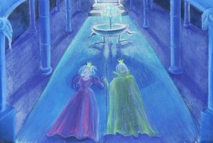 Frog Prince Happily Ever After (oljepastell og farge på papir) av Jung Sook Nam