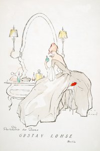 Annonse for "Gustav Lohse, Berlin, fra Styl, pub 1922 (pochoir-trykk) av Jupp Wiertz