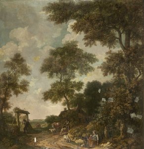 Tapetmaleri av et nederlandsk landskap med en grusvei av Jurriaan Andriessen (attributed to)