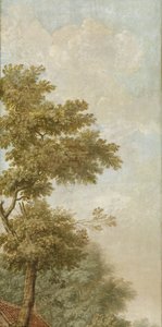Tre veggtepper med nederlandsk landskap tapetmaling Tre tapetmalerier av et nederlandsk landskap Tre tapetmalerier av et nederlandsk landskap av Jurriaan Andriessen (attributed to)