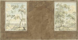 Utforming for veggen i salen hos Jan de Groot, Keizersgracht 187