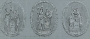 Design for tre medaljonger: Liberty, Equality og Fraternity