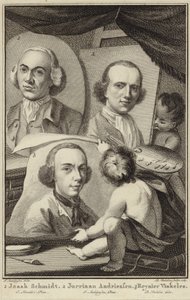 Portretter av Izaak Schmidt, Jurriaen Andriessen og Reinier Vinkeles av Jurriaan Andriessen