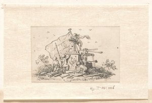 Putti med symboler knyttet til VOC, Chamber of Amsterdam og den franske hanen