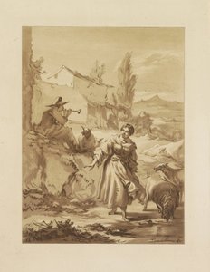 Shepherd blåser på en shawm