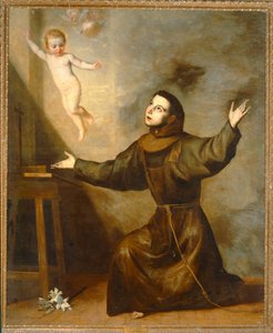 Åpenbaringen av Jesusbarnet for den hellige Antonius av Padua (maleri) av Jusepe de Ribera