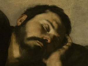 Jakobs drøm, ansiktsdetalj av Jusepe de Ribera