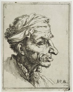 Lite grotesk hode av Jusepe de Ribera