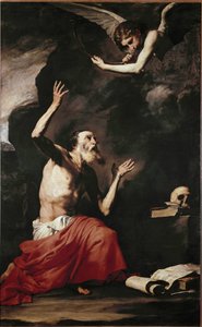 Saint Hieronymus og engelen (olje på lerret av Jusepe de Ribera