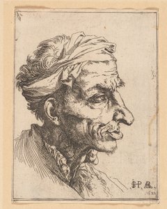 Lite grotesk hode av Jusepe de Ribera