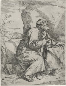 The Penitent Saint Peter, ca. 1621 (radering med gravering på lagt papir) av Jusepe de Ribera