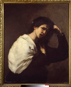 Kvinne som river seg i håret Maleri av Jose de Ribera dit il Spagnoletto "" den spanske""" (1591-1652) av Jusepe de Ribera