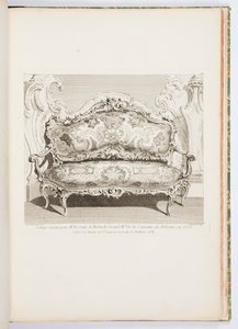 Sofa henrettet for herr greven av Bielinski Grand Mal av Polens krone, i 1735.; Sofa henrettet for greven av Bielinski i 1735, 4. plate av Juste Aurèle Meissonnier