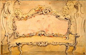Design av en sofa for grev Bilenski av Juste Aurèle Meissonnier