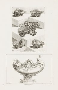 Different Desseins de Sallieres (Ulike design for saltretter), pl. 63 i Work of Juste-Aurele av Juste Aurèle Meissonnier