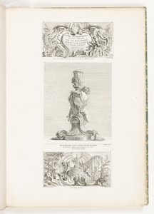 Ornaments Books Invented & Drawn av J.A. Meissonnier Architect, Tegner av soverommet og skapet DU ROI, pl. 20 i verk av Juste-Aurèle Meissonnier